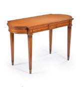 A Victorian satinwood and crossbanded centre table