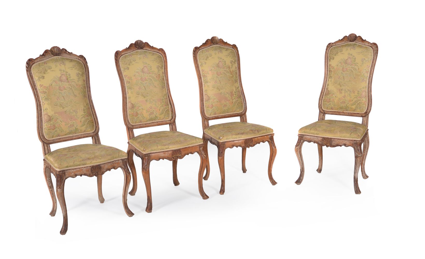 A set of four Danish carved and gilded beech side chairs - Image 3 of 9