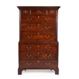 A George III mahogany chest on chest