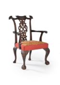 An Irish mahogany armchair