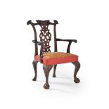 An Irish mahogany armchair