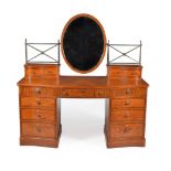 An Edwardian satinwood dressing table