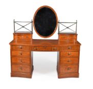 An Edwardian satinwood dressing table