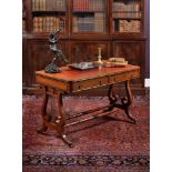 A Regency mahogany and partridge wood library table