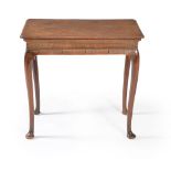 A George I walnut and feather banded side or centre table