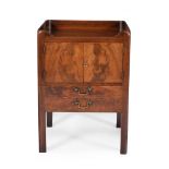 A George III mahogany tray top bedside commode