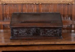 A Charles II oak desk box