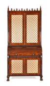 An Irish George IV mahogany secretaire bookcase