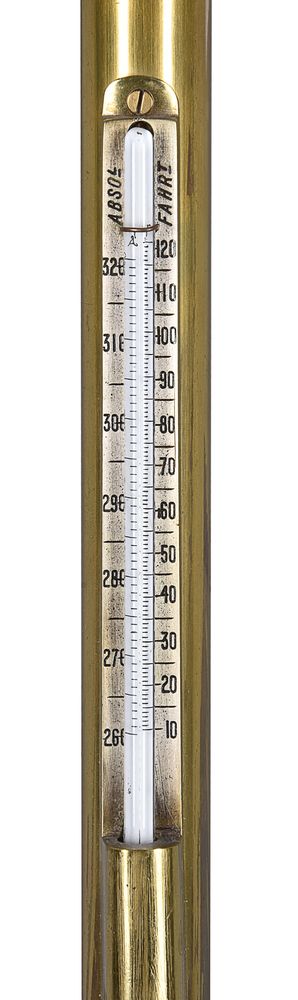 A brass Kew Pattern marine mercury stick barometer - Image 4 of 4