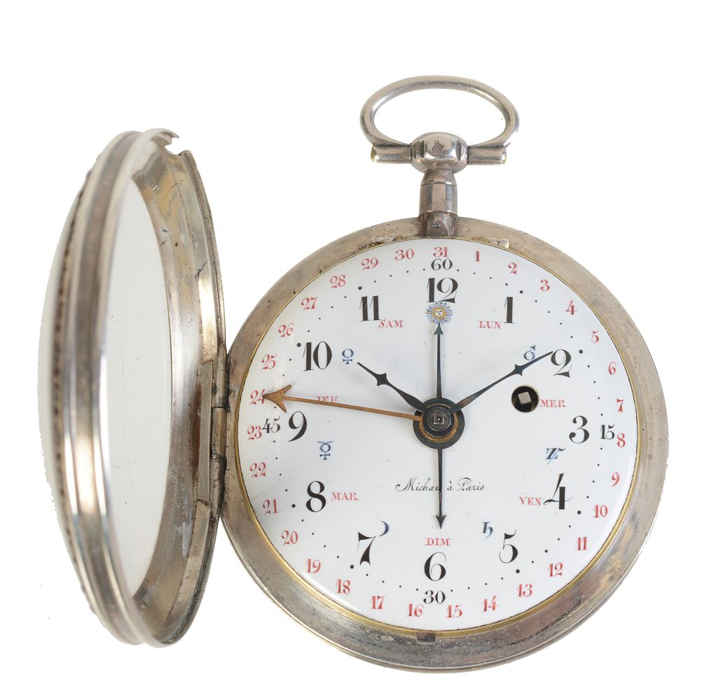 A fine French Louis XVI silver cased concentric calendar pocket watch with Sully’s escapement - Image 2 of 7