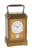A fine gilt brass grande-sonnerie striking gorge cased carriage clock with push-button repeat and al