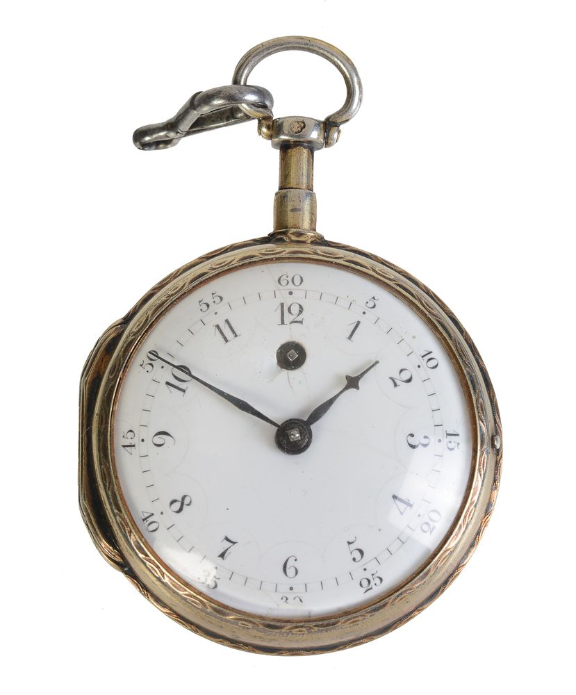 A rare and unusual Louis XVI silver gilt skeletonised pocket watch with Sully-type frictional rest e