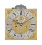 A William and Mary eight-day longcase clock movement with 10 inch dial