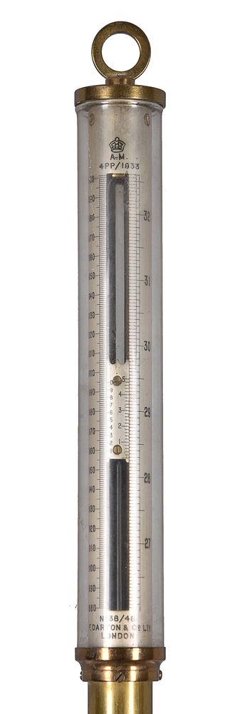 A brass Kew Pattern marine mercury stick barometer - Image 2 of 4