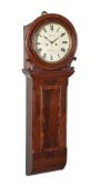 A Victorian mahogany weight-driven ‘Norwich’ type drop dial wall clock