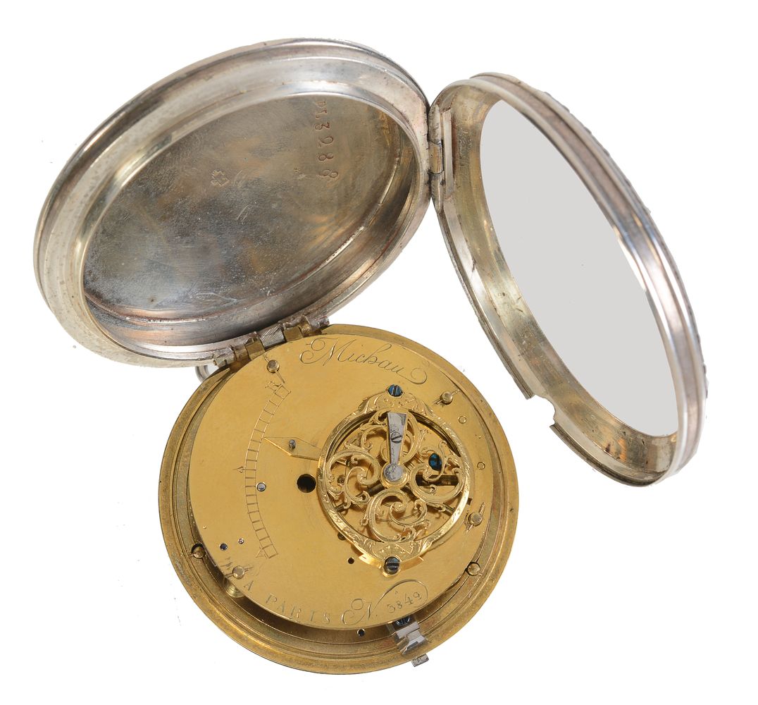 A fine French Louis XVI silver cased concentric calendar pocket watch with Sully’s escapement - Image 3 of 7
