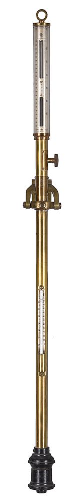 A brass Kew Pattern marine mercury stick barometer