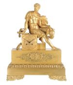 A French Empire ormolu figural mantel clock