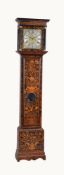 A Queen Anne olive wood and floral marquetry eight-day longcase clock