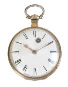 An interesting Regency silver gilt verge pocket watch