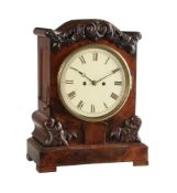 An early Victorian figured mahogany bracket clock