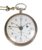 A fine French Louis XVI silver cased concentric calendar pocket watch with Sully’s escapement