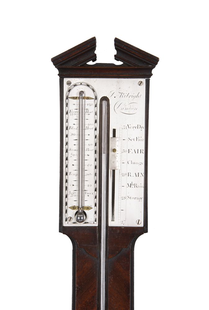 A George III mahogany mercury cistern tube stick barometer - Image 2 of 2