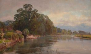 Walter Field, A.R.W.S. (1837-1901), Wargrave on Thames, oil on canvas, signed and inscribed (on