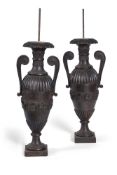 A pair of Victorian cast iron urn finials attributed to the Handyside Foundry, circa 1875, of