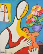 Anthony Quinn (American 1915-2001) Mother and Child Signed in pen and numbered 5/299 Lithograph