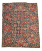 An Uzbek Susani, Central Asia, cotton, embroidered with polychrome silk [], late 19th century, 229cm