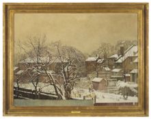 λ Harry Bush (British 1883-1957) Snowfall in the suburbs - A view from the artist's house