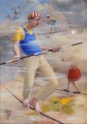 Eric Holt (British b. 1944), Tightrope walker