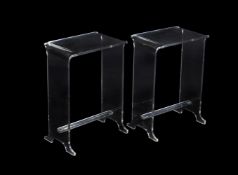 A pair of Perspex lamp tables