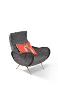 Marco Zanuso (after), a grey upholstered armchair