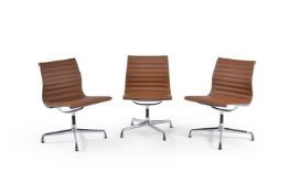 Charles and Ray Eames, three Aluminium Group side chairs by Vitra