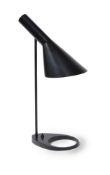 Arne Jacobsen for Louis Poulsen, a black AJ adjustable table lamp