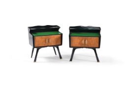 A pair of bedside tables