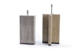 Lamberty Bespoke, two shagreen table lamps