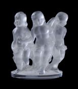 Lalique, Cristal Lalique, Luxembourg, a frosted glass figure group