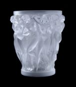 Lalique, Cristal Lalique, Bacchantes, a frosted glass vase