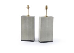 Lamberty Bespoke, a pair of shagreen table lamps