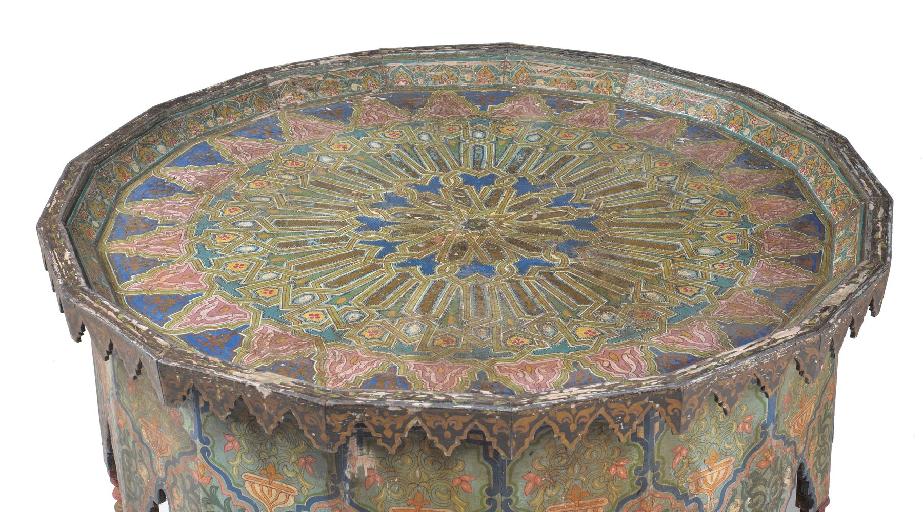 A large Indian polygonal wooden table - Image 2 of 3