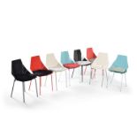 Blu Dot, Real Good Chair, a set of eight painted steel dining chairs