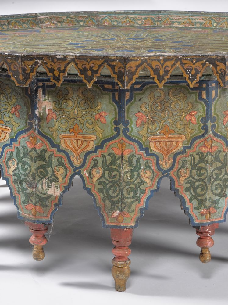 A large Indian polygonal wooden table - Image 3 of 3