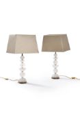 A pair of rock crystal table lamps