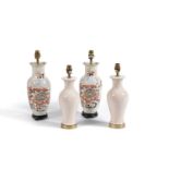 A pair of Chinese porcelain vase table lamps