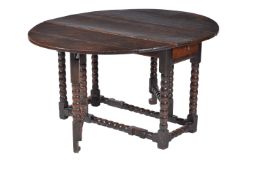 A Charles II oak gateleg table