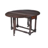 A Charles II oak gateleg table