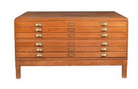 A 20th century large oak architect’s plan chest